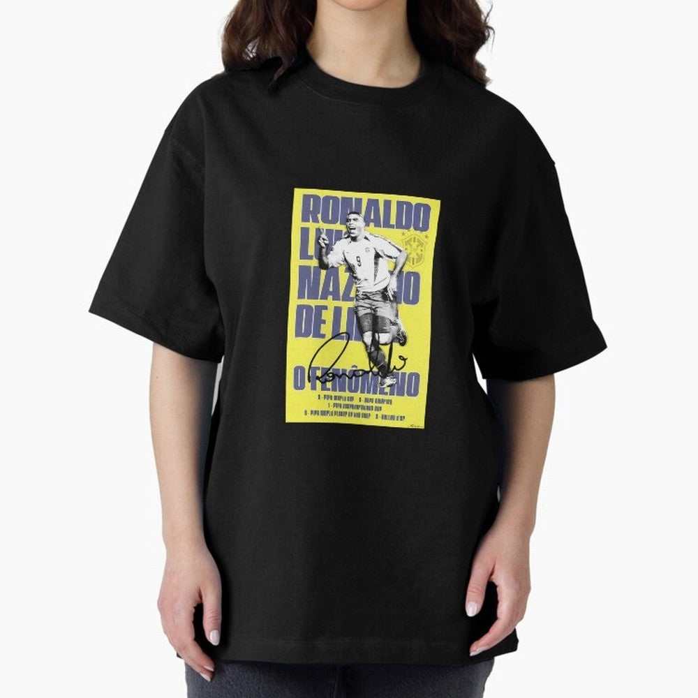 R9 Ronaldo Nazario Oversized T-Shirt Follow the Road to FIFA World Cup 2026 USA Canada Mexico Capturing Messi, Neymar and Mbappe, Spain Energy, Championship Spirit, Famous Goals, Roaring Crowds and International Football Unity; Created for Match