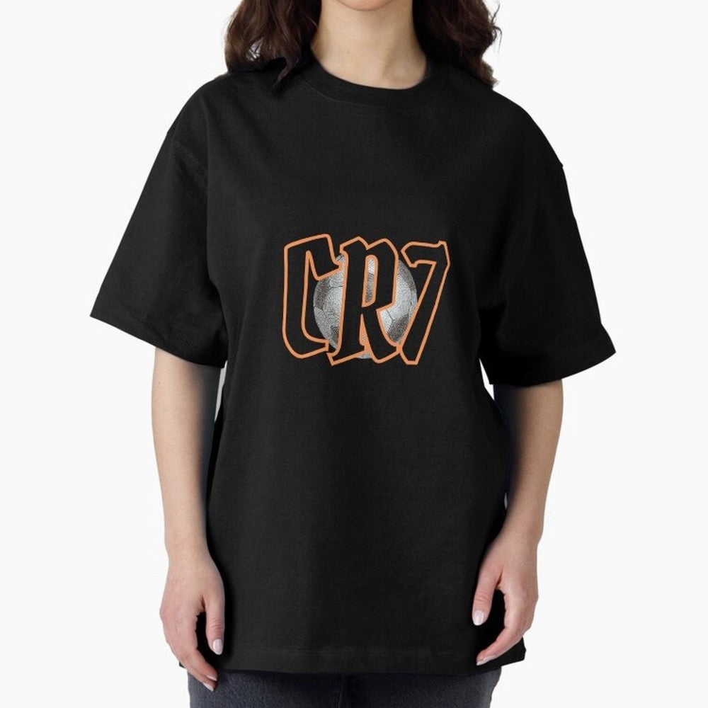 CR7 BLACK Oversized T-Shirt Bring Home the FIFA World Cup 2026 Journey through Mbappe and Neymar Highlights, Argentina, France and Brazil Pride, Stadium Chants, National Pride, Trophy Dreams and Unforgettable Football Memories; Ideal for Fans Who