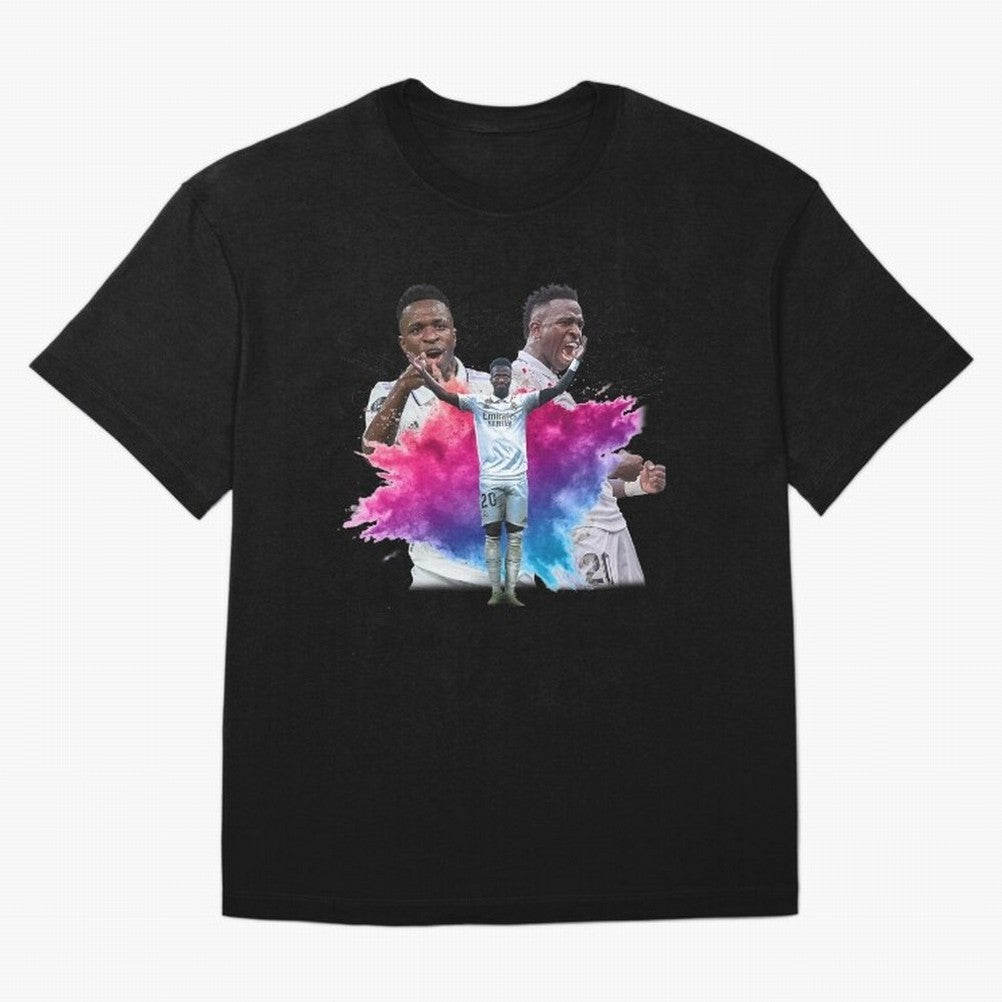 Fanart Vinicius Junior Merch Oversized T-Shirt Carry the Dream of FIFA World Cup 2026 for Fans of Messi and France and Portugal, Bringing Retro Football Energy, Iconic Rivalries, Trophy Chase Drama and Stadium Atmosphere; Great for Supporters Who