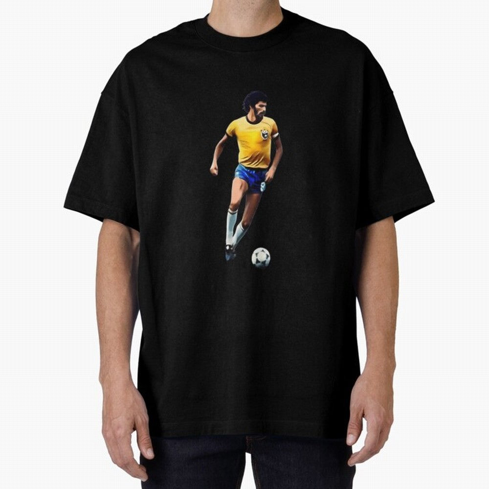 Legends Of The Beautiful Game Cartoon Collection Legends Socrates Cartoon Artwork9 Oversized T-Shirt Celebrate Supporters United by Global Football Passion for FIFA World Cup 2026, Made for Messi, Neymar and Mbappe, Germany, Championship Spirit,