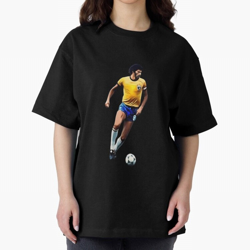 Legends Of The Beautiful Game Cartoon Collection Legends Socrates Cartoon Artwork9 Oversized T-Shirt Celebrate Supporters United by Global Football Passion for FIFA World Cup 2026, Made for Messi, Neymar and Mbappe, Germany, Championship Spirit,