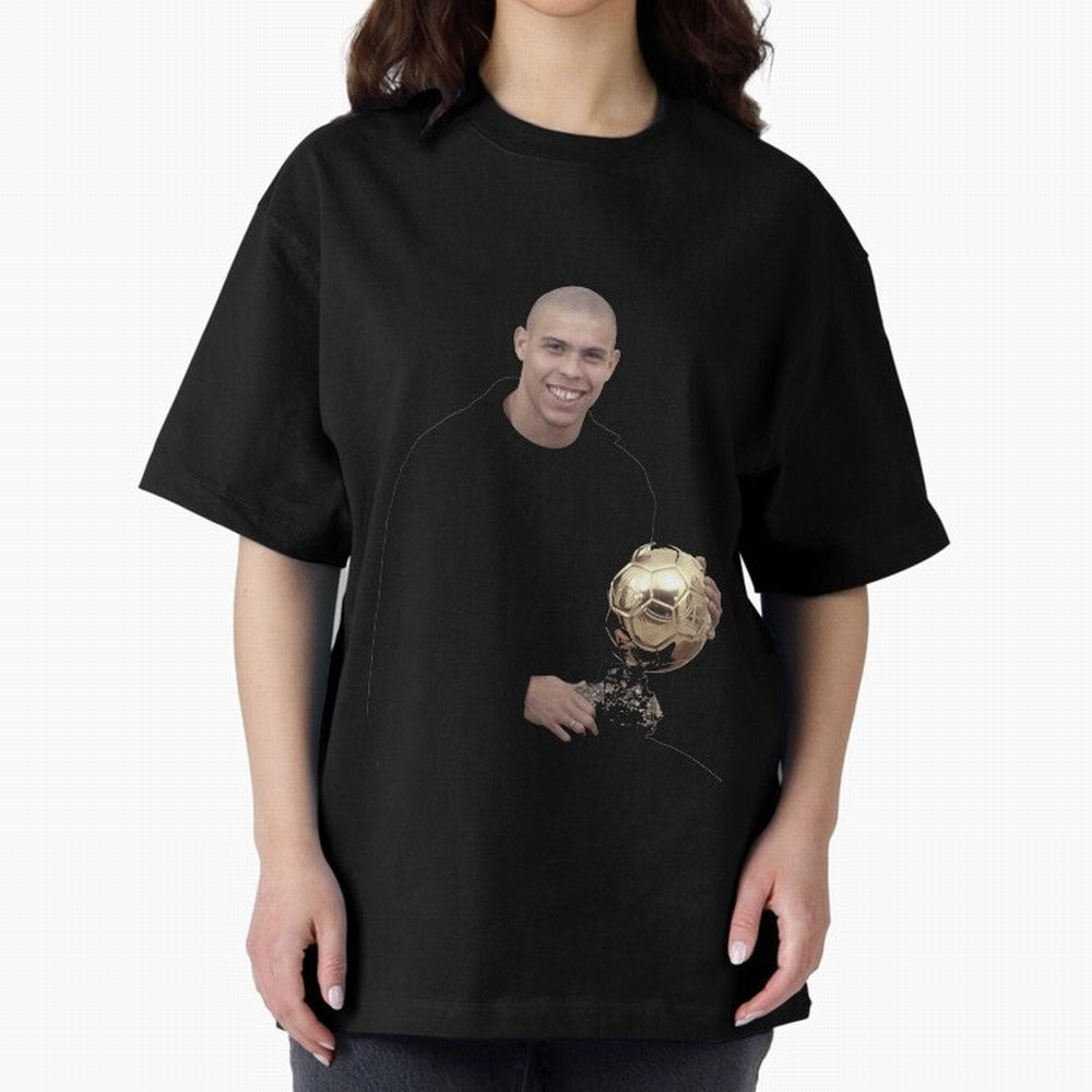 Ronaldo Iconic Ballon d¡¯Or Football Art Oversized T-Shirt Bring Champion Energy into FIFA World Cup 2026 USA Canada Mexico Spirit, Featuring Argentina, CR7, Football Festival Excitement, Trophy Ambitions, Country Rivalries and Star Player Buzz;