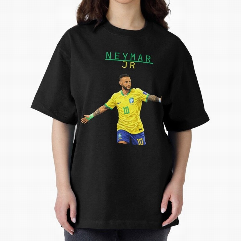 Neymar Oversized T-Shirt Show Support during FIFA World Cup 2026 for Fans of Cristiano Ronaldo and England, France and Netherlands, Bringing Football Passion, Legendary Performances, Festival Vibes and Supporter Community; Made for Collectors Who