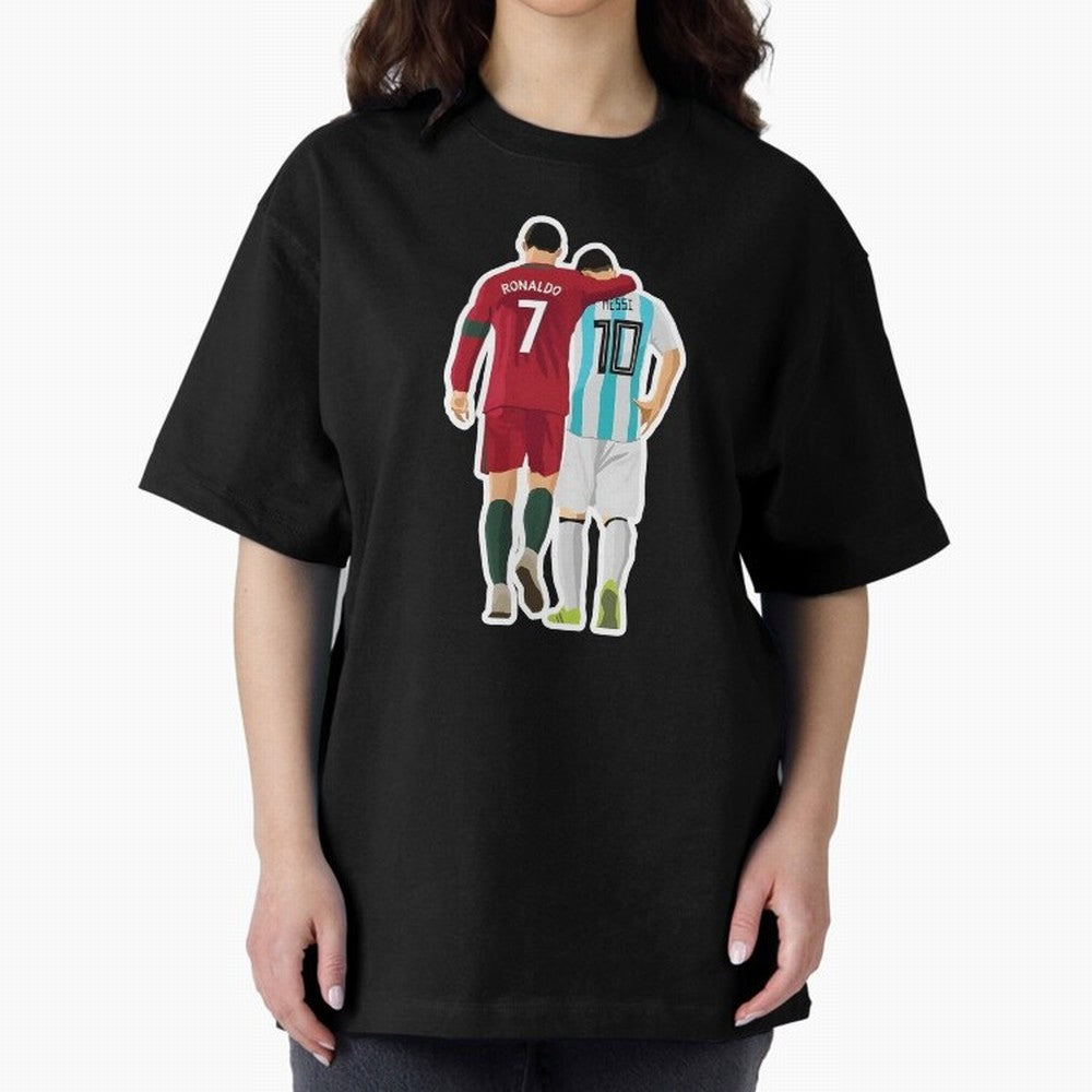 Ronaldo & Messi Oversized T-Shirt Celebrate Classic Football Spirit in Global Football Passion for FIFA World Cup 2026 USA Canada Mexico, Driven by Mbappe, France and Portugal, Game Day Rituals, Football Legends, Country Pride and the Road to the