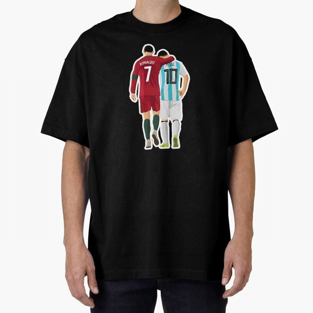Ronaldo & Messi Oversized T-Shirt Celebrate Classic Football Spirit in Global Football Passion for FIFA World Cup 2026 USA Canada Mexico, Driven by Mbappe, France and Portugal, Game Day Rituals, Football Legends, Country Pride and the Road to the