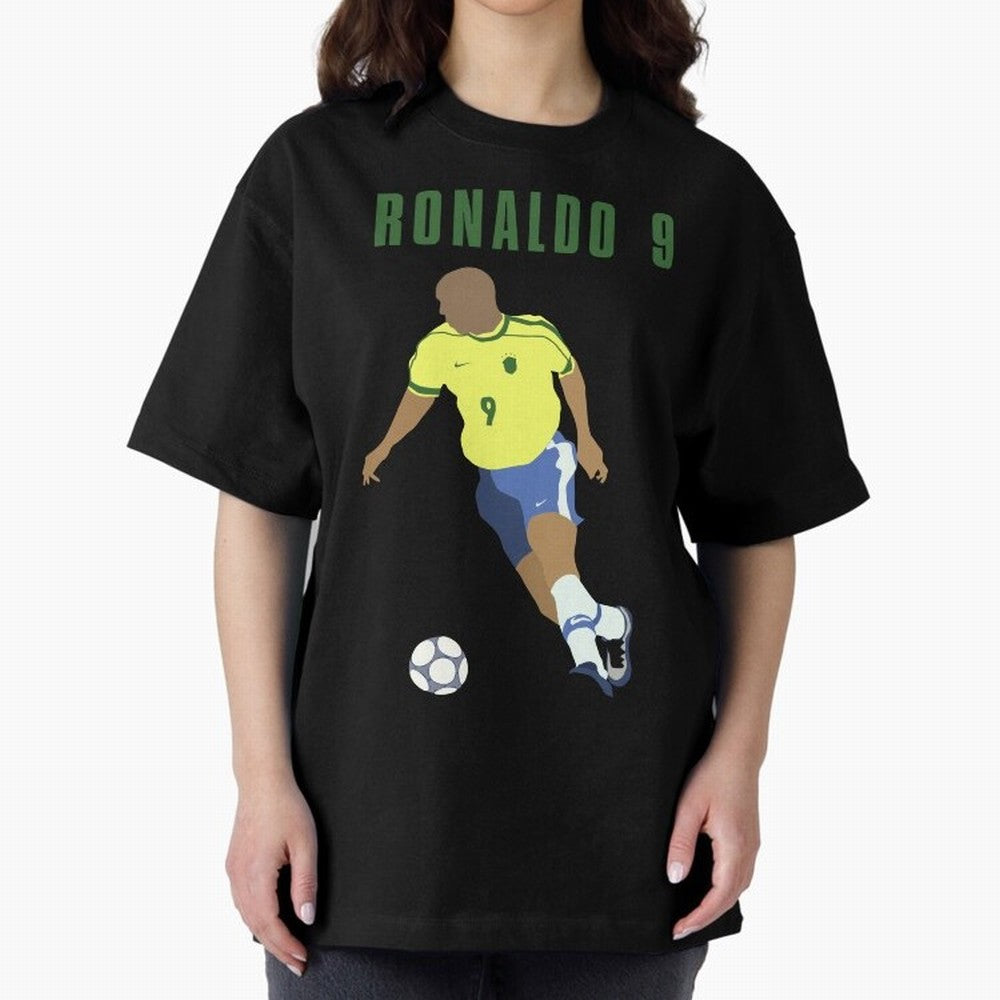 BRAZIL 9 Oversized T-Shirt Cheer for FIFA World Cup 2026 USA Canada Mexico Inspired by Messi, CR7 and Mbappe, Brazil, Portugal and Argentina Energy, Football Passion, Legendary Performances, Festival Vibes and Supporter Community; Perfect for