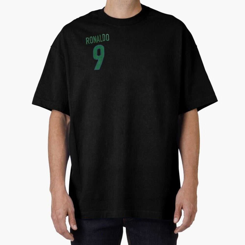 Ronaldo 9 Brazil Back of the shirt Oversized T-Shirt Capture Global Football Passion for FIFA World Cup 2026, Made for Mbappe and Neymar, Spain, Tournament Hype, Historic Matchups, Family Viewing Parties and Global Sports Pride; Great for