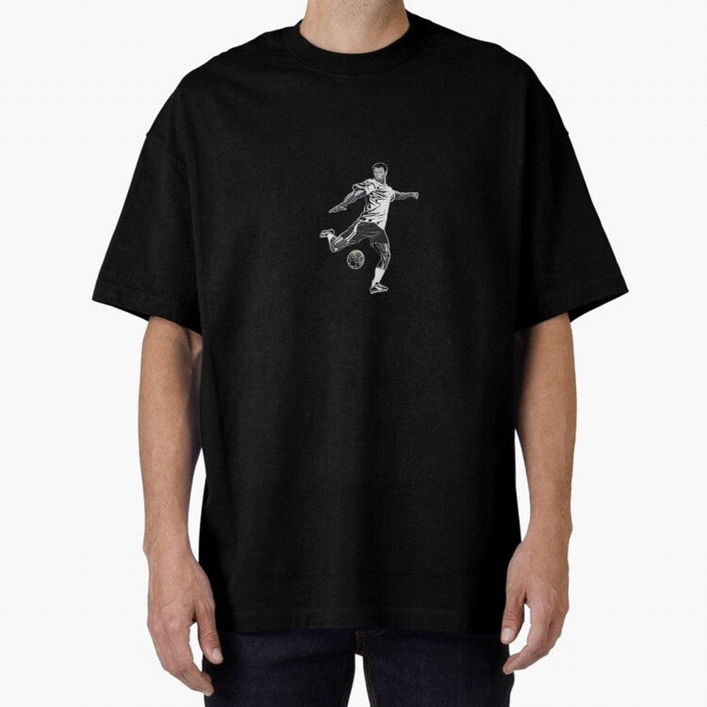Fooball player Oversized T-Shirt Celebrate FIFA World Cup 2026 Featuring Haaland, Argentina, France and Brazil Energy, Global Supporter Spirit, Legendary Goals, National Colors and Tournament Celebration; Ideal for Passionate Fans Who Love Underdog