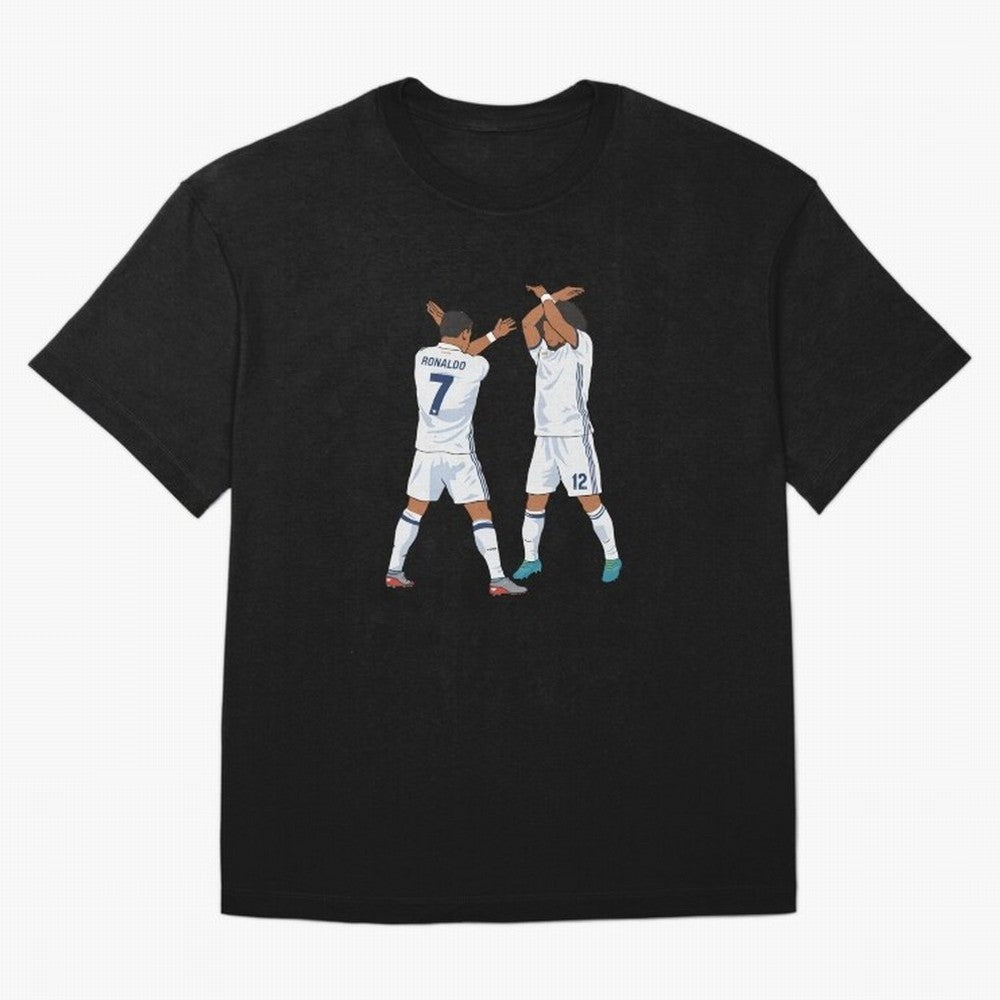 Ronaldo Madrid Celebration Duo Oversized T-Shirt Support Your Favorite Stars during FIFA World Cup 2026 USA Canada Mexico for Fans of Messi and England, France and Netherlands, Bringing Football Festival Excitement, Trophy Ambitions, Country