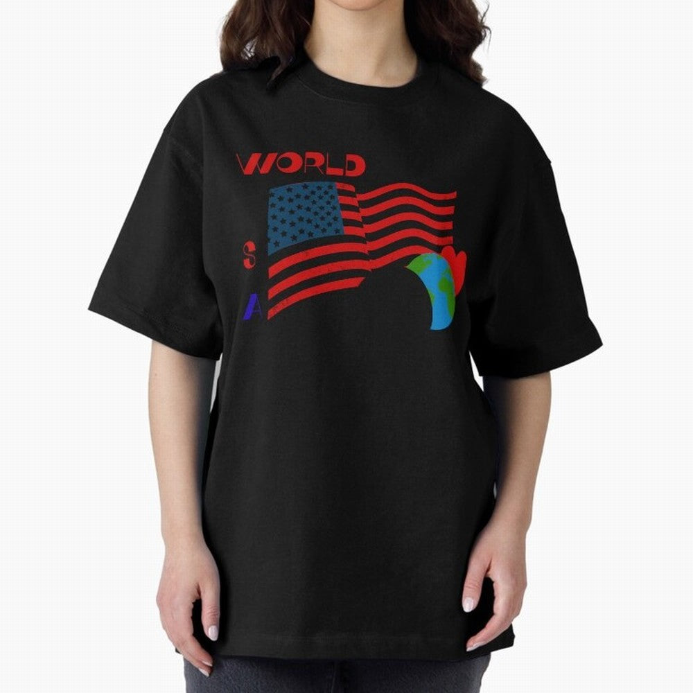 World cup 26 Oversized T-Shirt Represent FIFA World Cup 2026 Group Stage for Fans of Mbappe and Neymar and Spain and Netherlands, Bringing Global Supporter Spirit, Legendary Goals, National Colors and Tournament Celebration; Ideal for Football