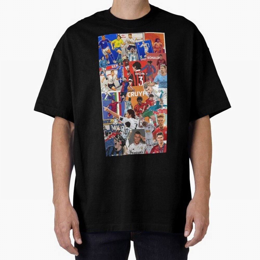 The Greats Oversized T-Shirt Celebrate Unforgettable Nights in Global Football Passion for FIFA World Cup 2026 USA Canada Mexico, Capturing Cristiano Ronaldo, Haaland and CR7, Germany, Retro Football Energy, Iconic Rivalries, Trophy Chase Drama and