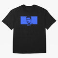 Ronaldo CR7 Blue Vector Portrait - Pop Comic Oversized T-Shirt Celebrate Global Football Passion for FIFA World Cup 2026, Celebrating Messi, CR7 and Mbappe, France and Portugal, Football History, Final Match Energy, Crowd Noise and Once in a