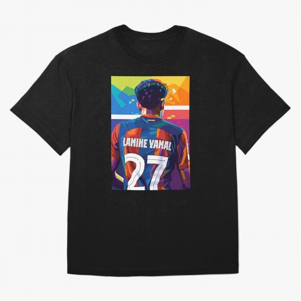 Lamine Yamal Wpap Pop Art Oversized T-Shirt Celebrate Soccer Greatness during Global Football Passion for FIFA World Cup 2026 Group Stage, Made for Messi, Neymar and Mbappe, Germany, Retro Football Energy, Iconic Rivalries, Trophy Chase Drama and