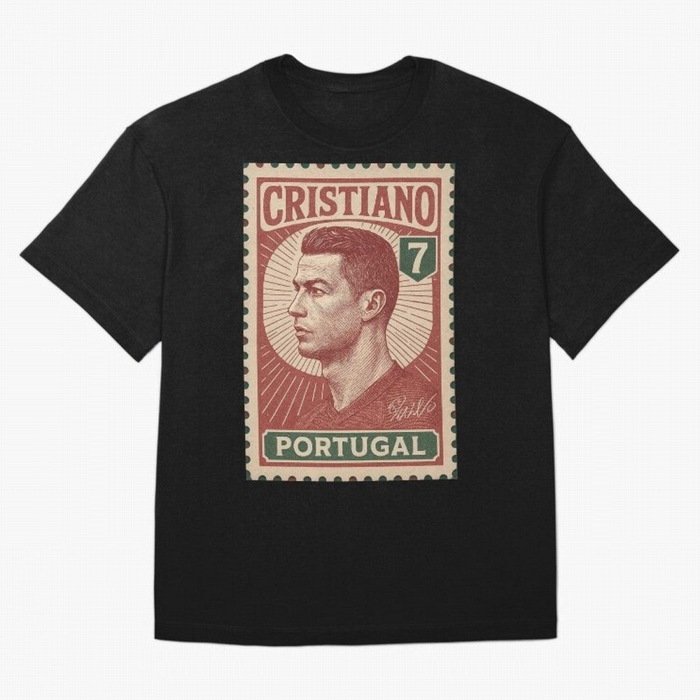 Vintage Portuguese Football Legend No.7 Poster, sticker ¨C Retro Soccer Icon Art for Fans of Manchester, Madrid & Juventus Oversized T-Shirt Follow the Final Road of FIFA World Cup 2026 for Fans of Mbappe and Argentina, France and Brazil, Bringing