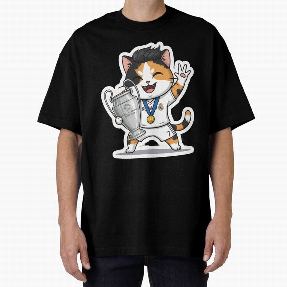 Kitten - Ucl Tittle | Ronaldo Oversized T-Shirt Bring a Vintage Feel to the FIFA World Cup 2026 Journey through Neymar, Haaland and Cristiano Ronaldo Highlights, Portugal, Spain and Germany Pride, Fan Favorite Moments, National Team Passion, Big