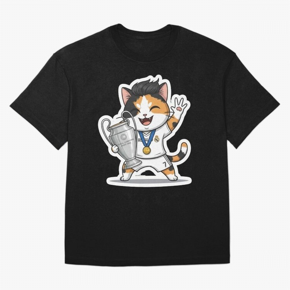 Kitten - Ucl Tittle | Ronaldo Oversized T-Shirt Bring a Vintage Feel to the FIFA World Cup 2026 Journey through Neymar, Haaland and Cristiano Ronaldo Highlights, Portugal, Spain and Germany Pride, Fan Favorite Moments, National Team Passion, Big