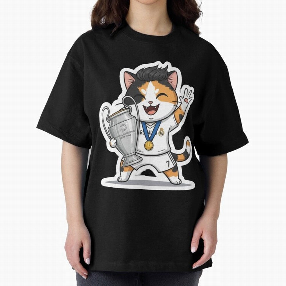 Kitten - Ucl Tittle | Ronaldo Oversized T-Shirt Bring a Vintage Feel to the FIFA World Cup 2026 Journey through Neymar, Haaland and Cristiano Ronaldo Highlights, Portugal, Spain and Germany Pride, Fan Favorite Moments, National Team Passion, Big