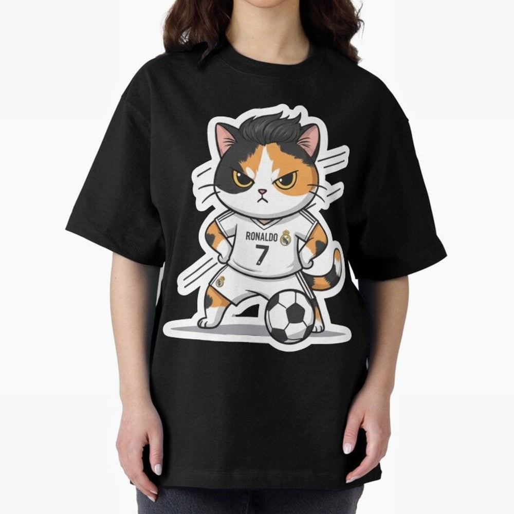 Kitten - Ronaldo | Real madrid Oversized T-Shirt Enjoy the Biggest Football Party of FIFA World Cup 2026 Featuring Messi, Neymar and Mbappe, England Energy, Stadium Chants, National Pride, Trophy Dreams and Unforgettable Football Memories; Perfect