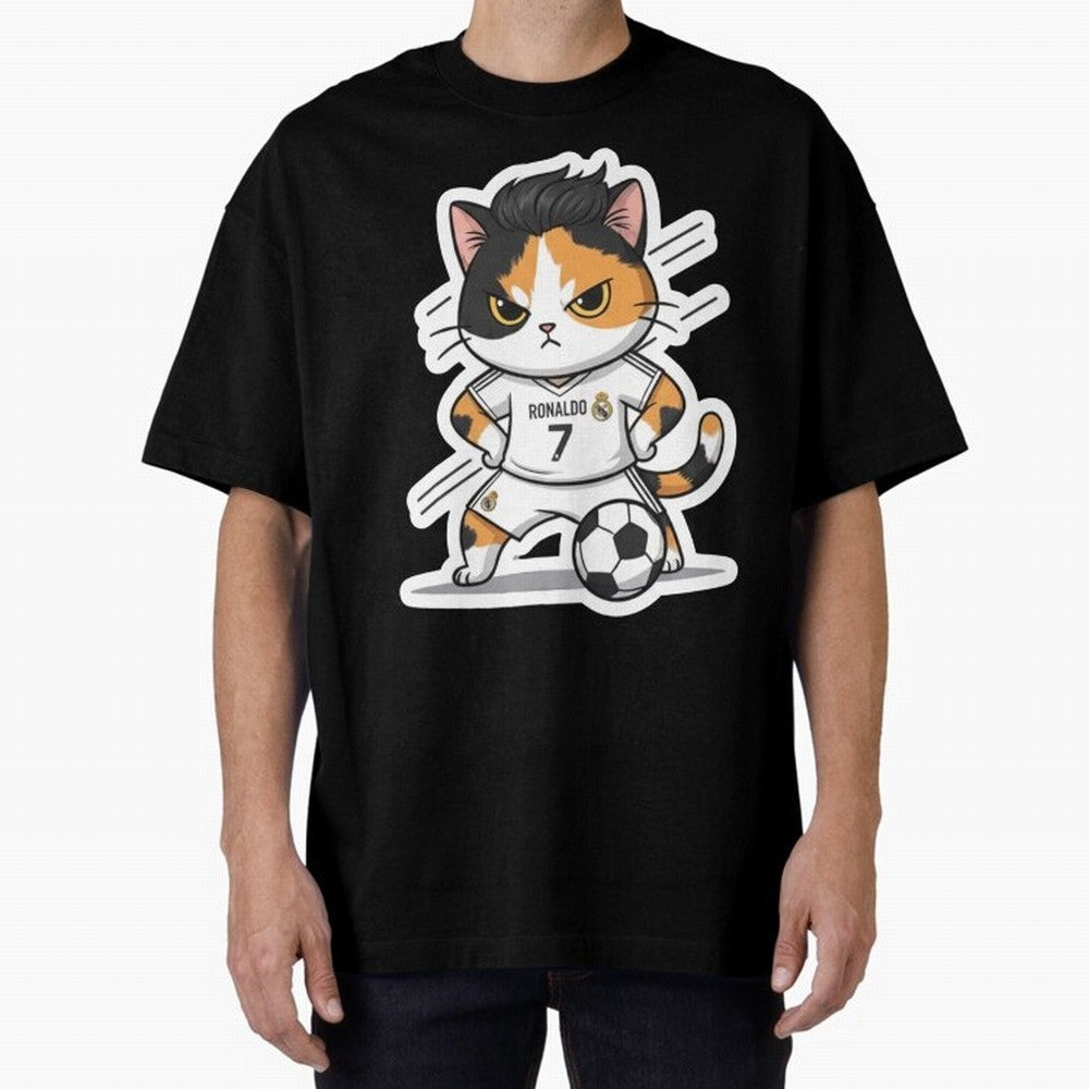 Kitten - Ronaldo | Real madrid Oversized T-Shirt Enjoy the Biggest Football Party of FIFA World Cup 2026 Featuring Messi, Neymar and Mbappe, England Energy, Stadium Chants, National Pride, Trophy Dreams and Unforgettable Football Memories; Perfect