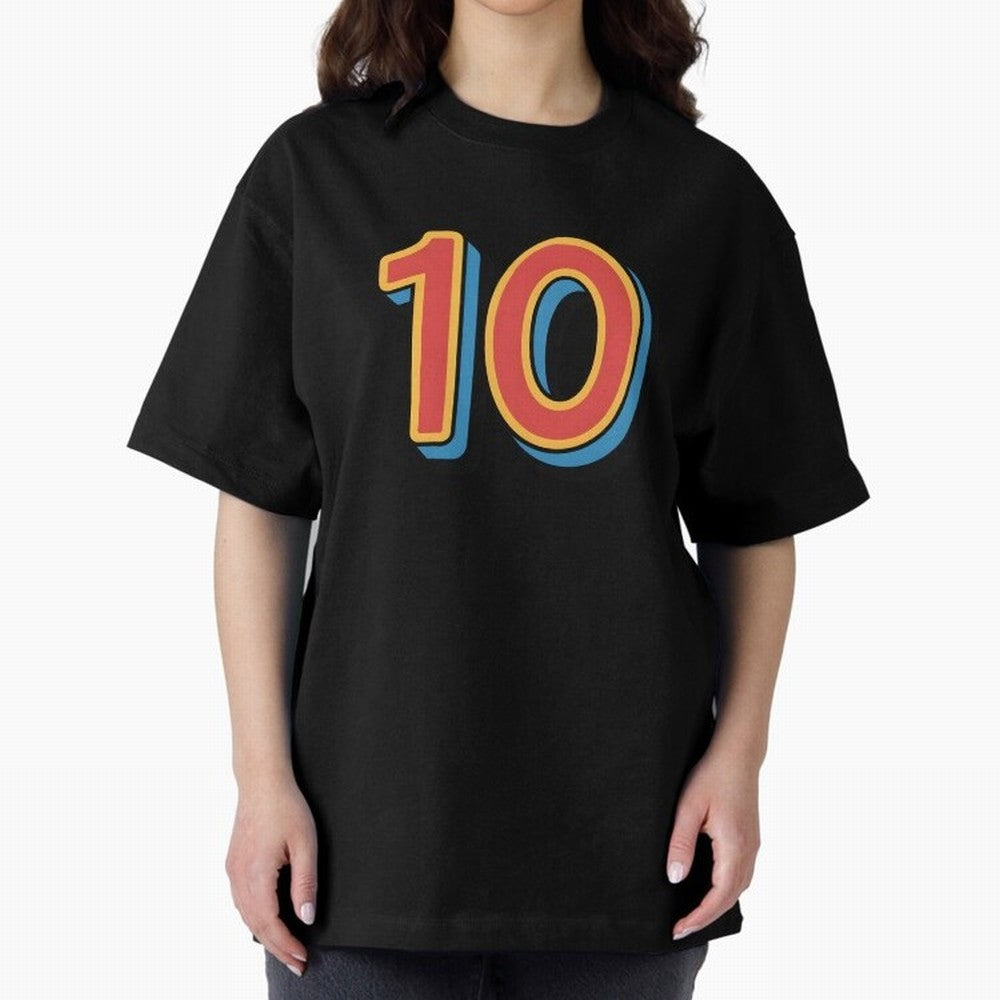 Number 10 Oversized T-Shirt Embrace the FIFA World Cup 2026 Group Stage Journey through Mbappe and Neymar Highlights, Argentina, France and Brazil Pride, Global Supporter Spirit, Legendary Goals, National Colors and Tournament Celebration; Built