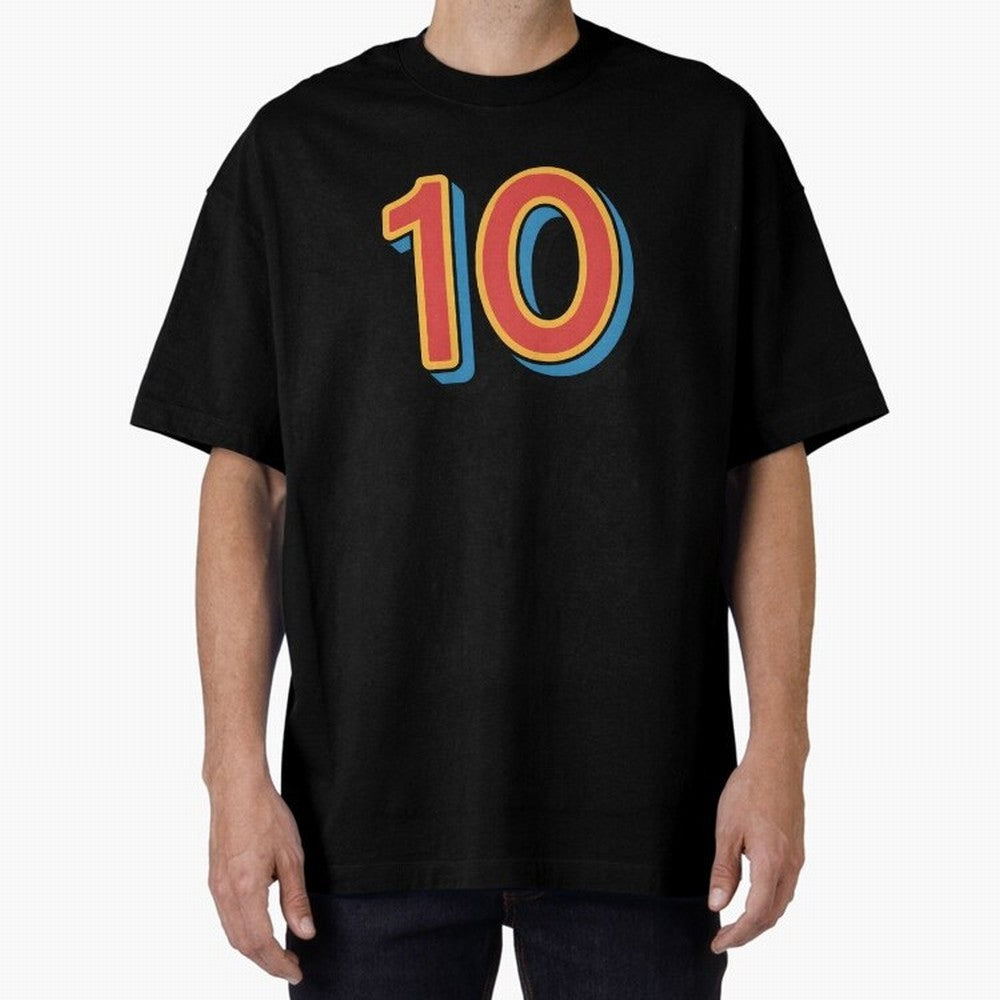 Number 10 Oversized T-Shirt Embrace the FIFA World Cup 2026 Group Stage Journey through Mbappe and Neymar Highlights, Argentina, France and Brazil Pride, Global Supporter Spirit, Legendary Goals, National Colors and Tournament Celebration; Built