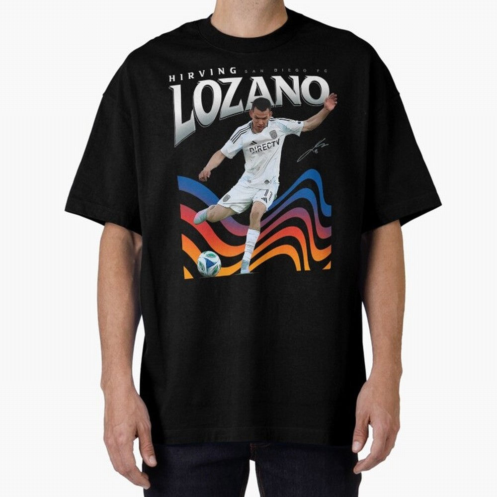 Hirving Lozano San Diego FC Oversized T-Shirt Experience Global Football Passion for FIFA World Cup 2026 USA Canada Mexico, Made for CR7, Brazil, Portugal and Argentina, Soccer Culture, Superstar Moments, National Team Dreams and Competitive Fire;