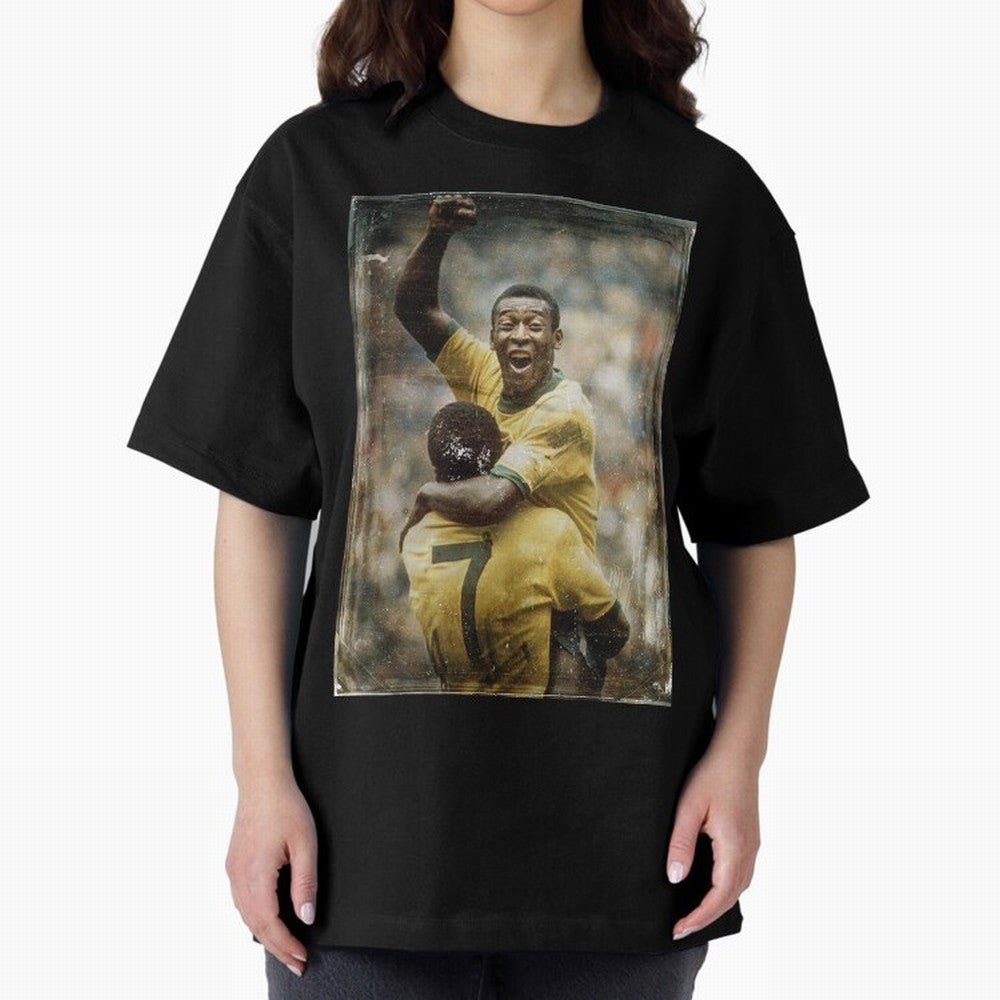Pele Celebration Vintage Oversized T-Shirt Unlock the FIFA World Cup 2026 Group Stage Journey through Haaland and Mbappe Highlights, England Pride, Football Passion, Legendary Performances, Festival Vibes and Supporter Community; Great for Watch