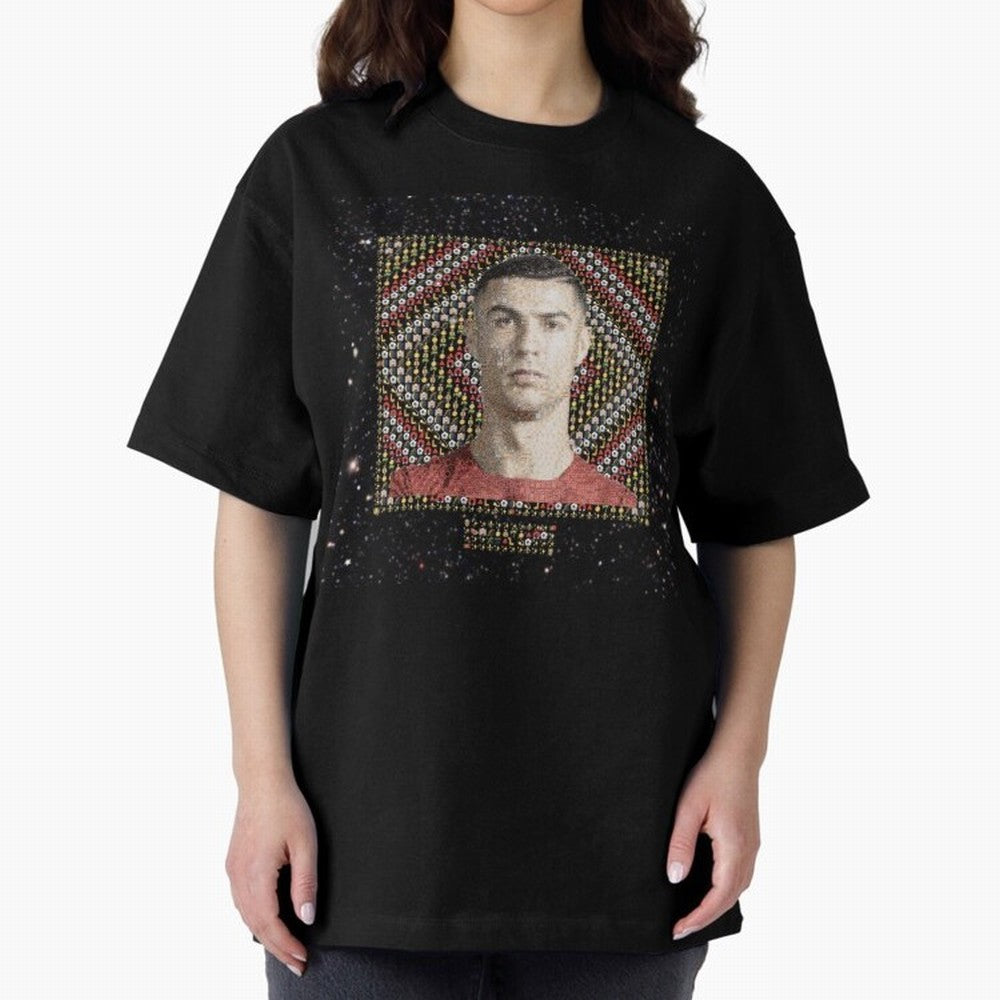 CR7 Emojified ¨C Ronaldo-Inspired Grid Tribute | Visual Power in Emoji Form | Football Legend Art Series Oversized T-Shirt Unlock Match Day Hype around FIFA World Cup 2026 USA Canada Mexico, Mbappe and Neymar, France, Match Day Excitement,