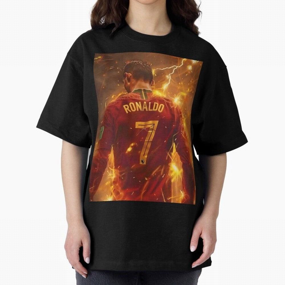 CR7 Christiano Ronaldo Oversized T-Shirt Feel the Heartbeat of FIFA World Cup 2026 Filled with Mbappe, Argentina and Brazil Energy, Retro Football Energy, Iconic Rivalries, Trophy Chase Drama and Stadium Atmosphere; Ideal for Football Dads,