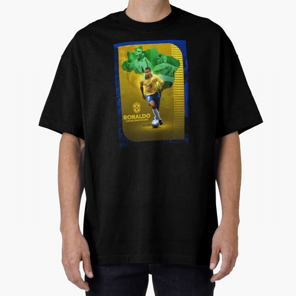 Ronaldo Lu¨ªs Naz¨¢rio de Lima O Fen?meno Brazil Football Legend Oversized T-Shirt Experience the Global Stage of FIFA World Cup 2026 USA Canada Mexico for Fans of Messi, Neymar and Mbappe and France and Portugal, Bringing Stadium Chants, National
