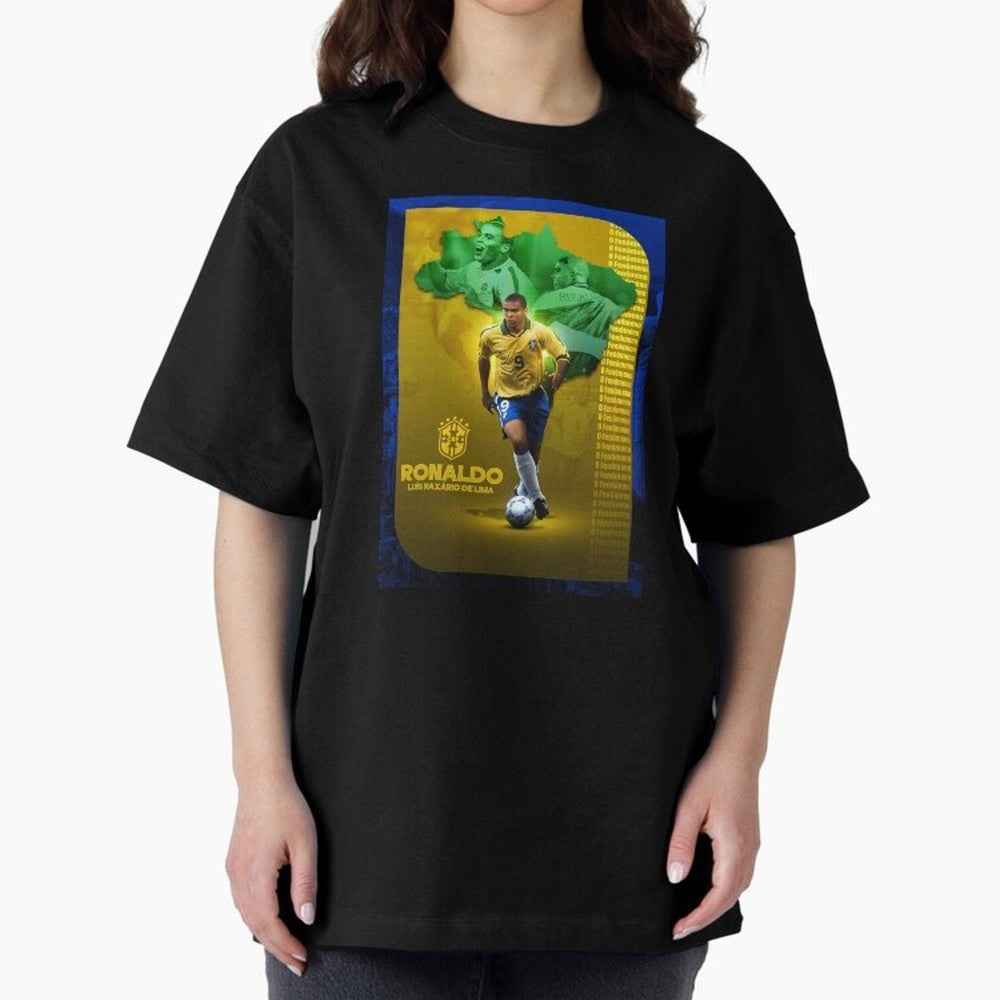 Ronaldo Lu¨ªs Naz¨¢rio de Lima O Fen?meno Brazil Football Legend Oversized T-Shirt Experience the Global Stage of FIFA World Cup 2026 USA Canada Mexico for Fans of Messi, Neymar and Mbappe and France and Portugal, Bringing Stadium Chants, National