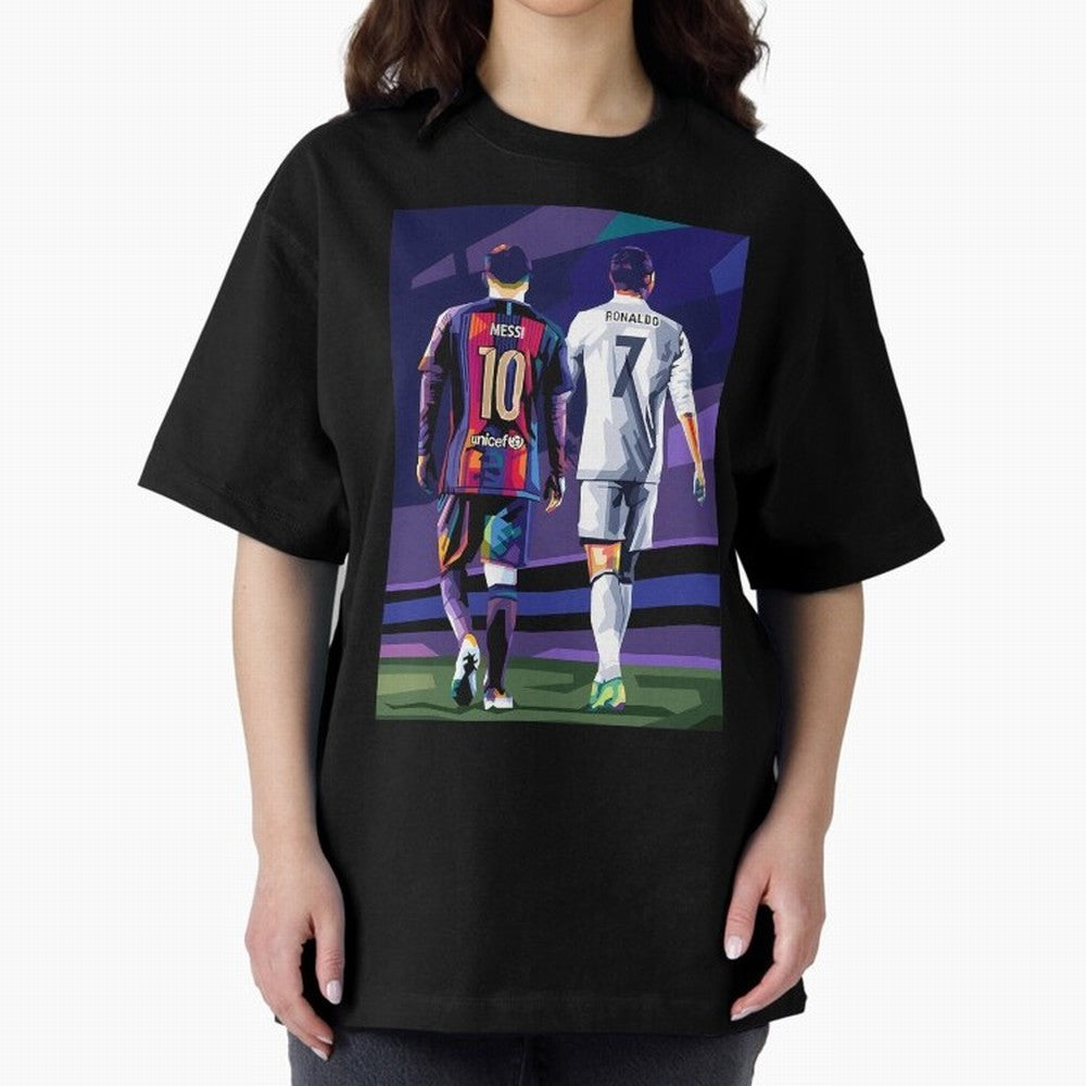Ronaldo And Messi Oversized T-Shirt Relive the Noise and Pride of FIFA World Cup 2026 Spirit, Made for England, France and Netherlands, Neymar, Football Passion, Legendary Performances, Festival Vibes and Supporter Community; Perfect for Fans,