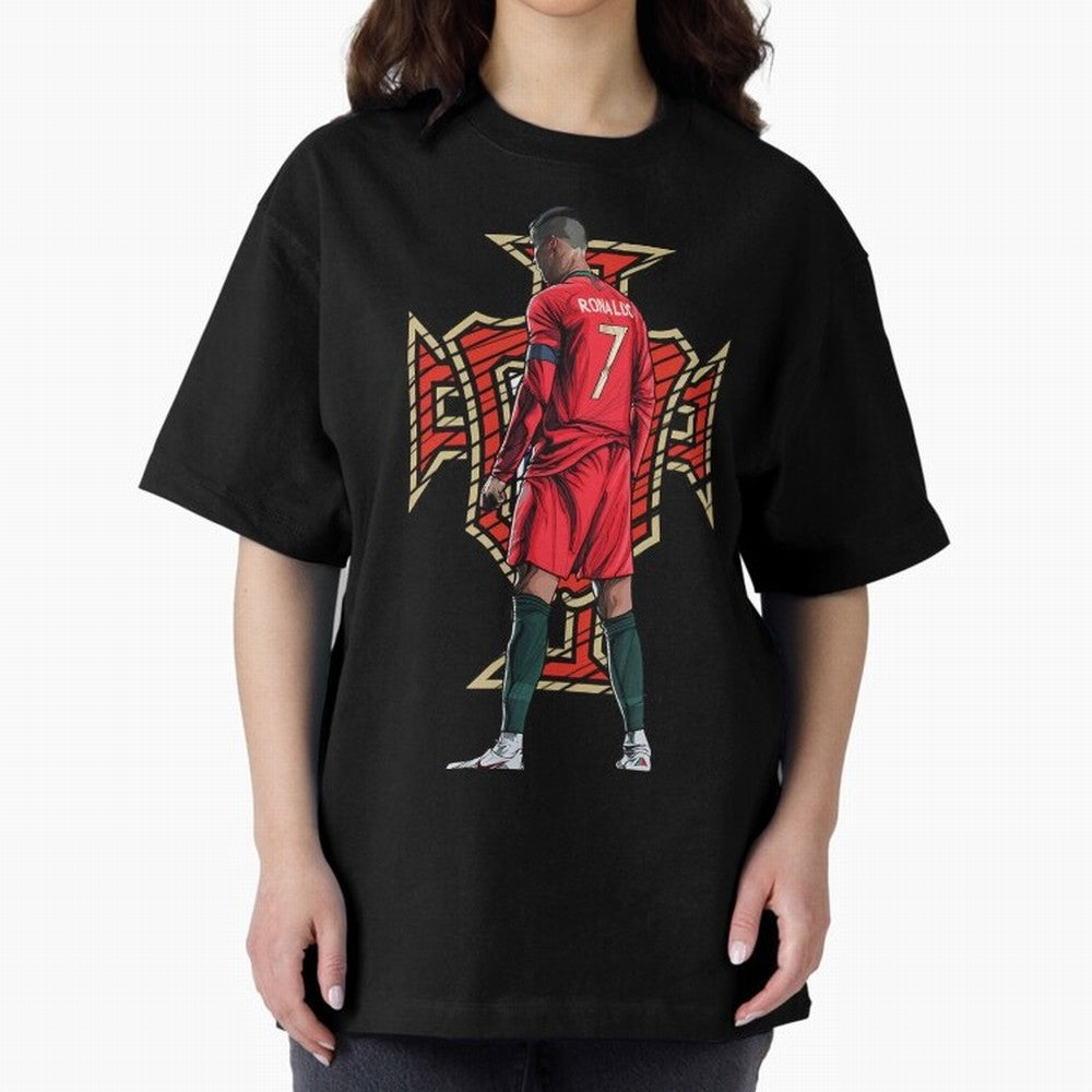 Portugal Ronaldo No.7 Artwork For Soccer Fans, Gift For Football Supporters Oversized T-Shirt Relive the Noise and Pride of the FIFA World Cup 2026 USA Canada Mexico Journey through Neymar Highlights, England Pride, Match Day Excitement, Supporter
