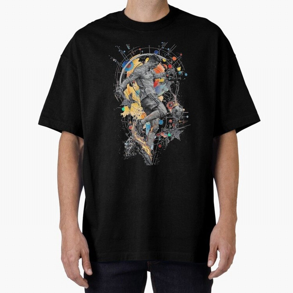 Cosmic Ronaldo Made of Star Stuff Artwork For Football Fans Gift For Soccer Enthusiasts Oversized T-Shirt Honor Champions and Dreams in Match Day Hype around FIFA World Cup 2026 USA Canada Mexico, Messi, CR7 and Mbappe, England, France and