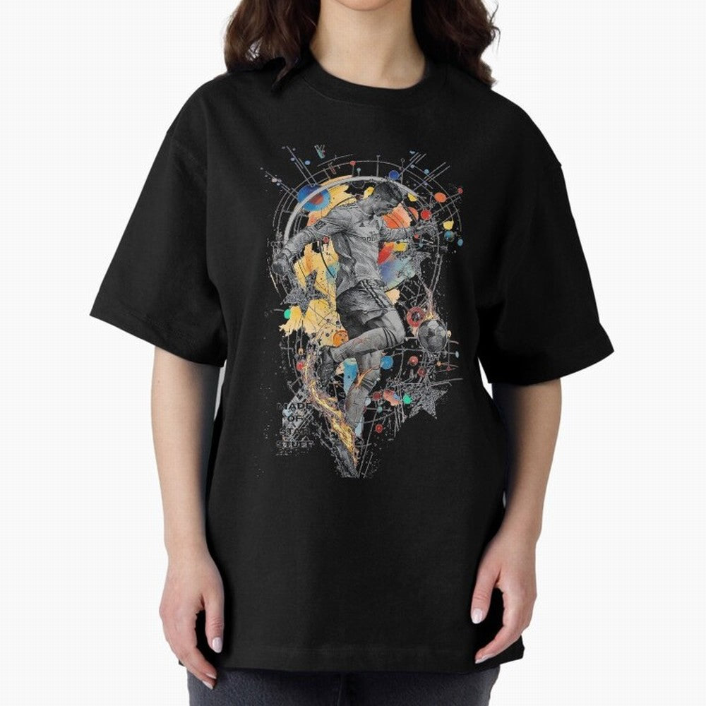 Cosmic Ronaldo Made of Star Stuff Artwork For Football Fans Gift For Soccer Enthusiasts Oversized T-Shirt Honor Champions and Dreams in Match Day Hype around FIFA World Cup 2026 USA Canada Mexico, Messi, CR7 and Mbappe, England, France and
