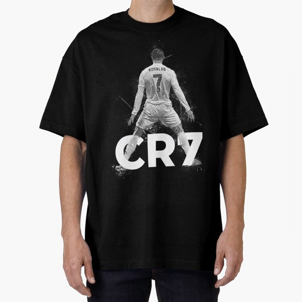 CR7 Ronaldo Celebration Artwork For Football Fans Gift For Soccer Enthusiasts Oversized T-Shirt Support the FIFA World Cup 2026 Journey through Cristiano Ronaldo, Haaland and CR7 Highlights, England, France and Netherlands Pride, Goal Celebration