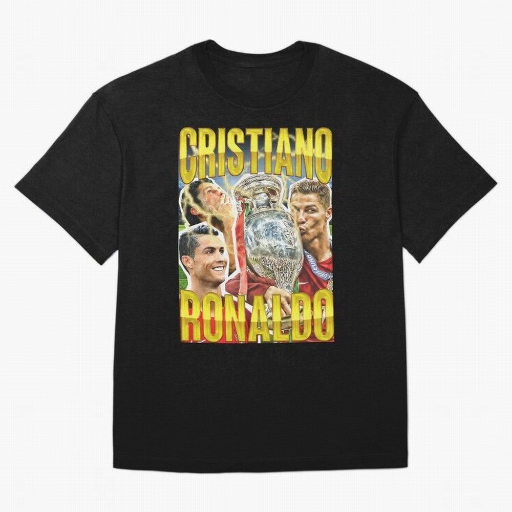 Ronaldo Siuuu Celebration Silhouette Design For Football Fans, Gift For Soccer Enthusiasts Oversized T-Shirt Represent Fans Who Live for FIFA World Cup 2026 for Fans of Haaland and Mbappe and Germany, Bringing Retro Football Energy, Iconic