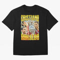 Ronaldo Siuuu Celebration Silhouette Design For Football Fans, Gift For Soccer Enthusiasts Oversized T-Shirt Represent Fans Who Live for FIFA World Cup 2026 for Fans of Haaland and Mbappe and Germany, Bringing Retro Football Energy, Iconic