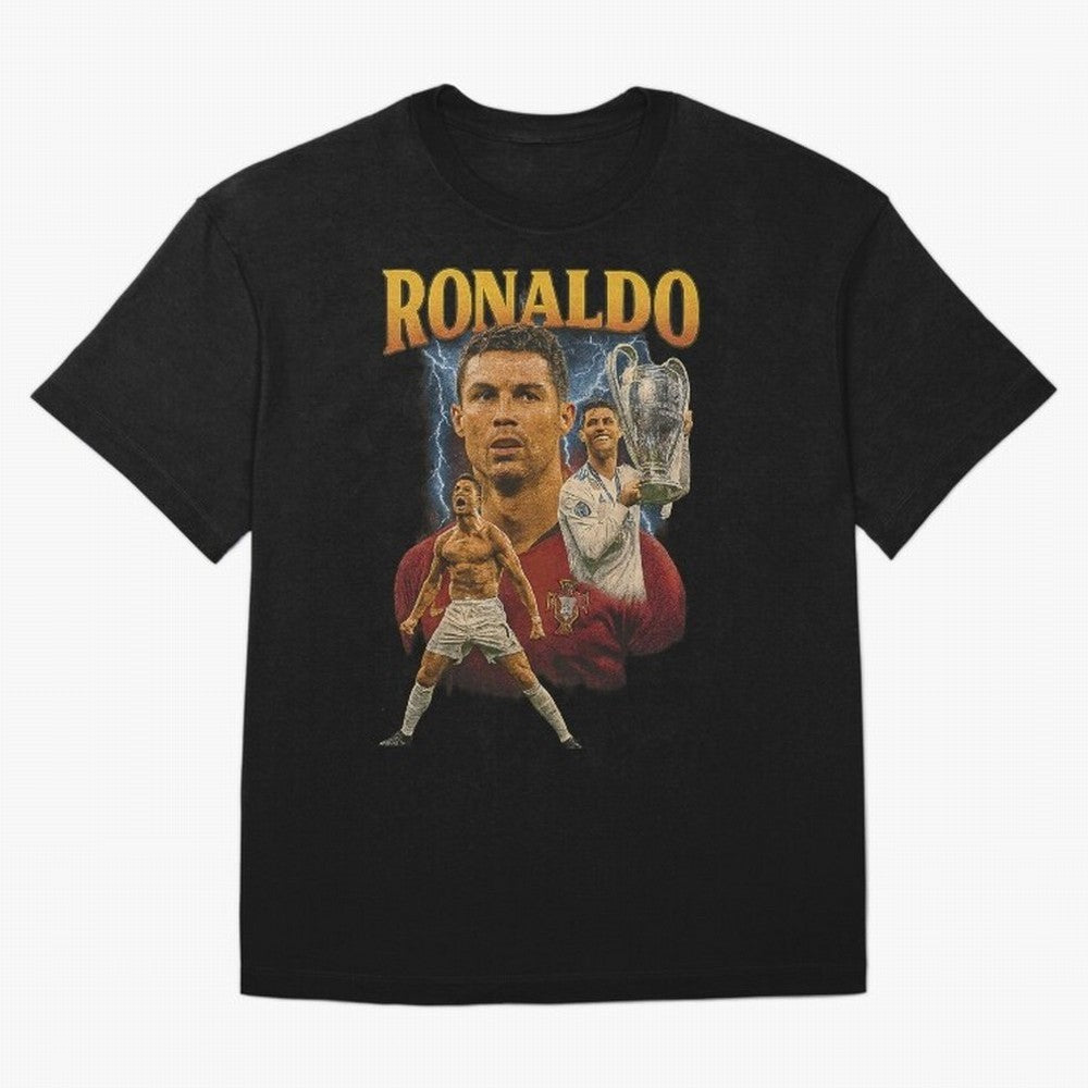 Ronaldo Champion Victory Design For Football Fans Gift For Soccer Supporters Oversized T-Shirt Feel FIFA World Cup 2026 USA Canada Mexico Built around Neymar, Spain Energy, Sports Nostalgia, International Competition, Famous Players and
