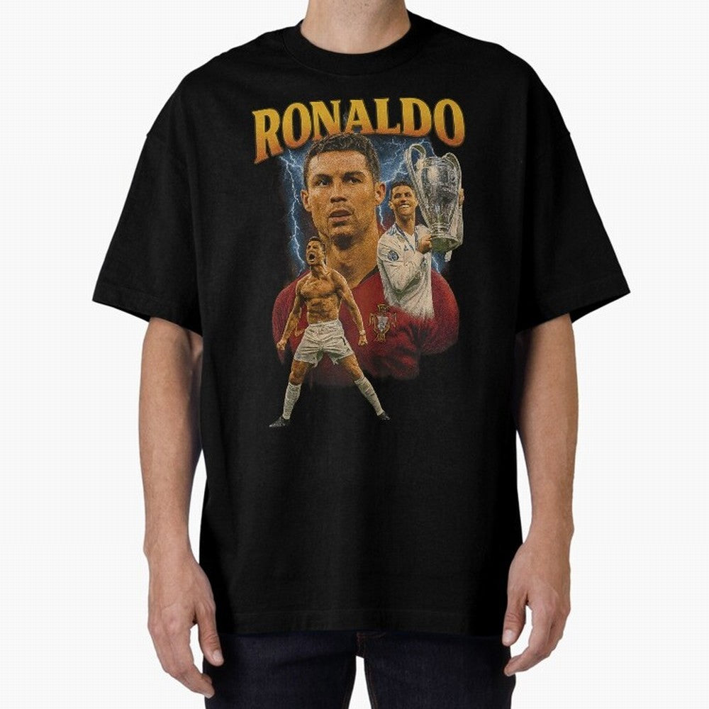Ronaldo Champion Victory Design For Football Fans Gift For Soccer Supporters Oversized T-Shirt Feel FIFA World Cup 2026 USA Canada Mexico Built around Neymar, Spain Energy, Sports Nostalgia, International Competition, Famous Players and
