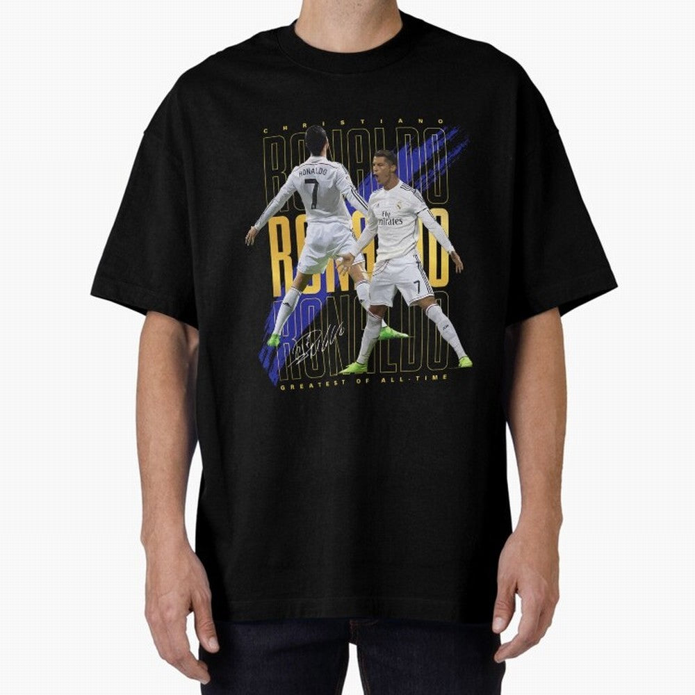 Ronaldo Soccer Legend Design For Football Fans Gift For Sports Enthusiasts Oversized T-Shirt Turn Every Weekend Toward FIFA World Cup 2026 Group Stage Spirit, Capturing Argentina and Brazil, Neymar, Haaland and Cristiano Ronaldo, Game Day Rituals,