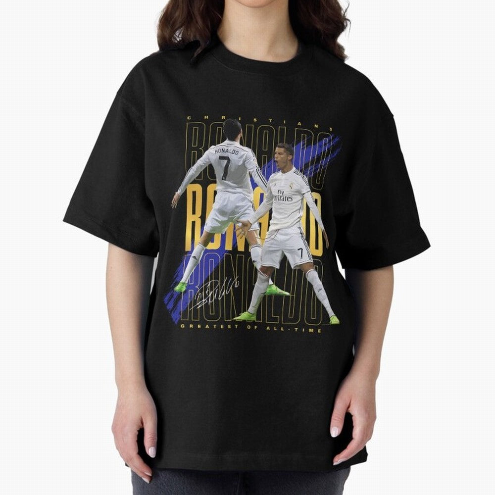 Ronaldo Soccer Legend Design For Football Fans Gift For Sports Enthusiasts Oversized T-Shirt Turn Every Weekend Toward FIFA World Cup 2026 Group Stage Spirit, Capturing Argentina and Brazil, Neymar, Haaland and Cristiano Ronaldo, Game Day Rituals,