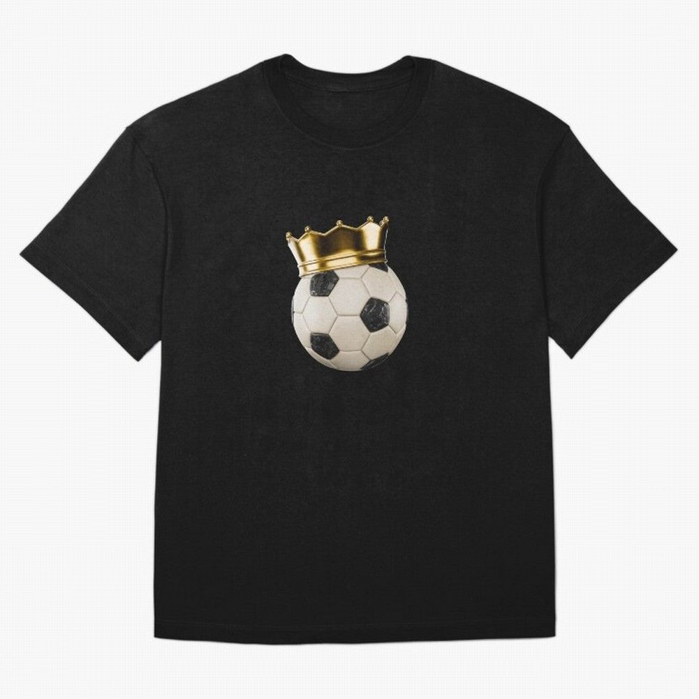 Soccer Ball with Kings Crown, Sticker Illustration Oversized T-Shirt Bring Home Match Day Hype around FIFA World Cup 2026, Mbappe, Argentina and Brazil, Stadium Chants, National Pride, Trophy Dreams and Unforgettable Football Memories; Built for
