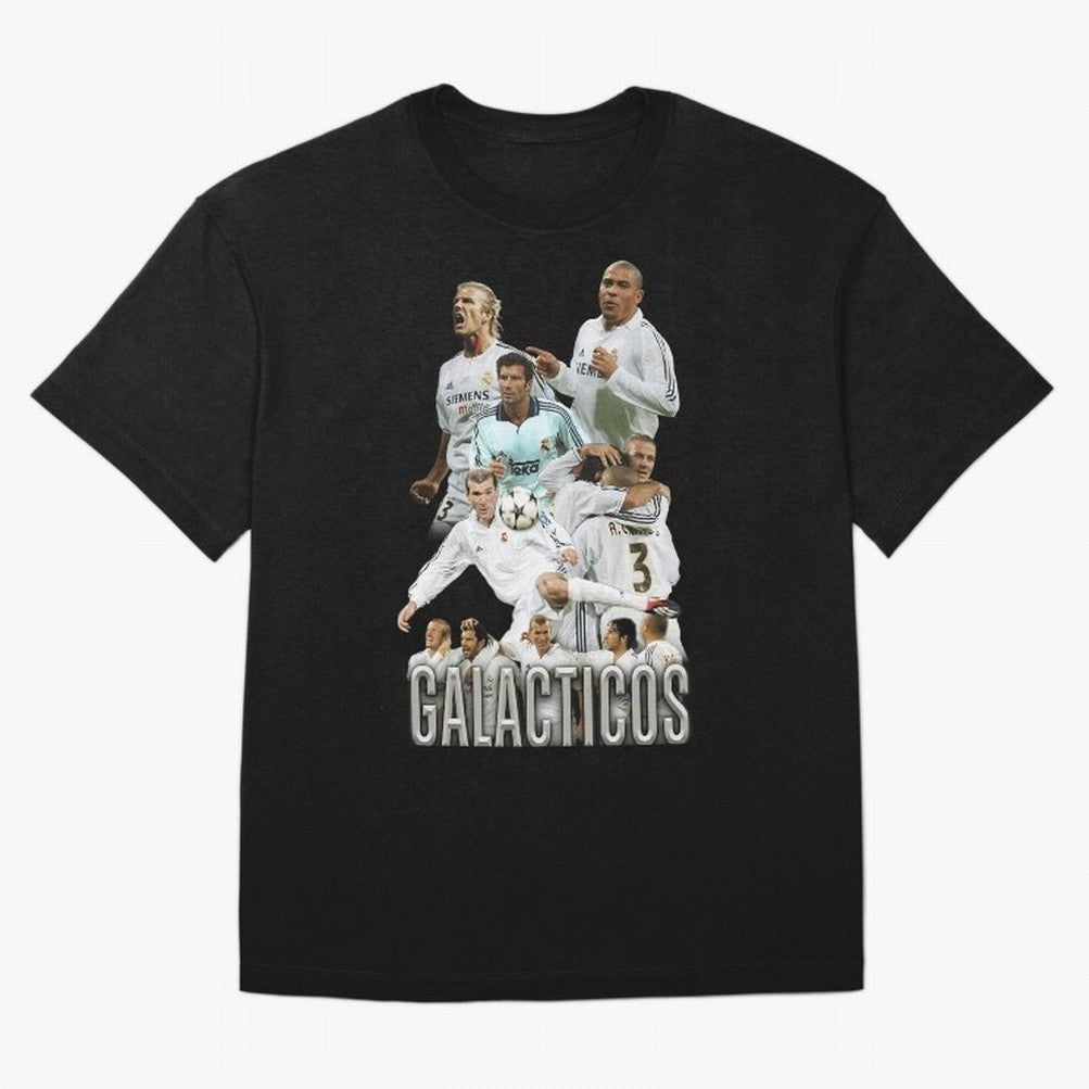Real Madrid Galacticos Soccer Legends Collage Poster Oversized T-Shirt Stand Proud for Match Day Hype around FIFA World Cup 2026, Neymar, Haaland and Cristiano Ronaldo, France, Football History, Final Match Energy, Crowd Noise and Once in a