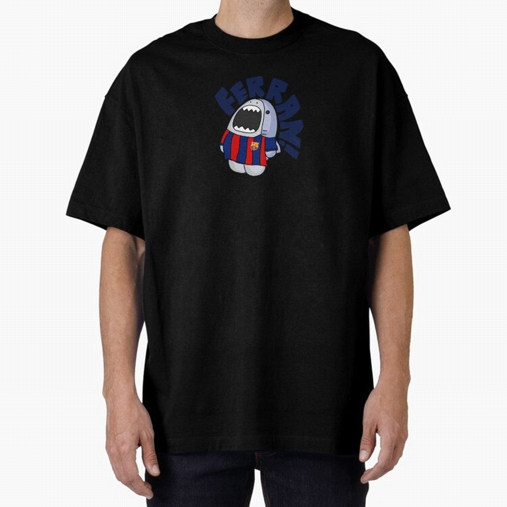 Ferran shark sticker Oversized T-Shirt Cheer through Every Moment of FIFA World Cup 2026 USA Canada Mexico Highlighting Haaland and Mbappe, France and Portugal Energy, Retro Football Energy, Iconic Rivalries, Trophy Chase Drama and Stadium