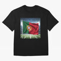 Portugal Flag 3D Football Design ¨C Supporters Portugal Oversized T-Shirt Back Your Heroes with FIFA World Cup 2026 Group Stage for Fans of Cristiano Ronaldo and Germany, Bringing Sports Nostalgia, International Competition, Famous Players and