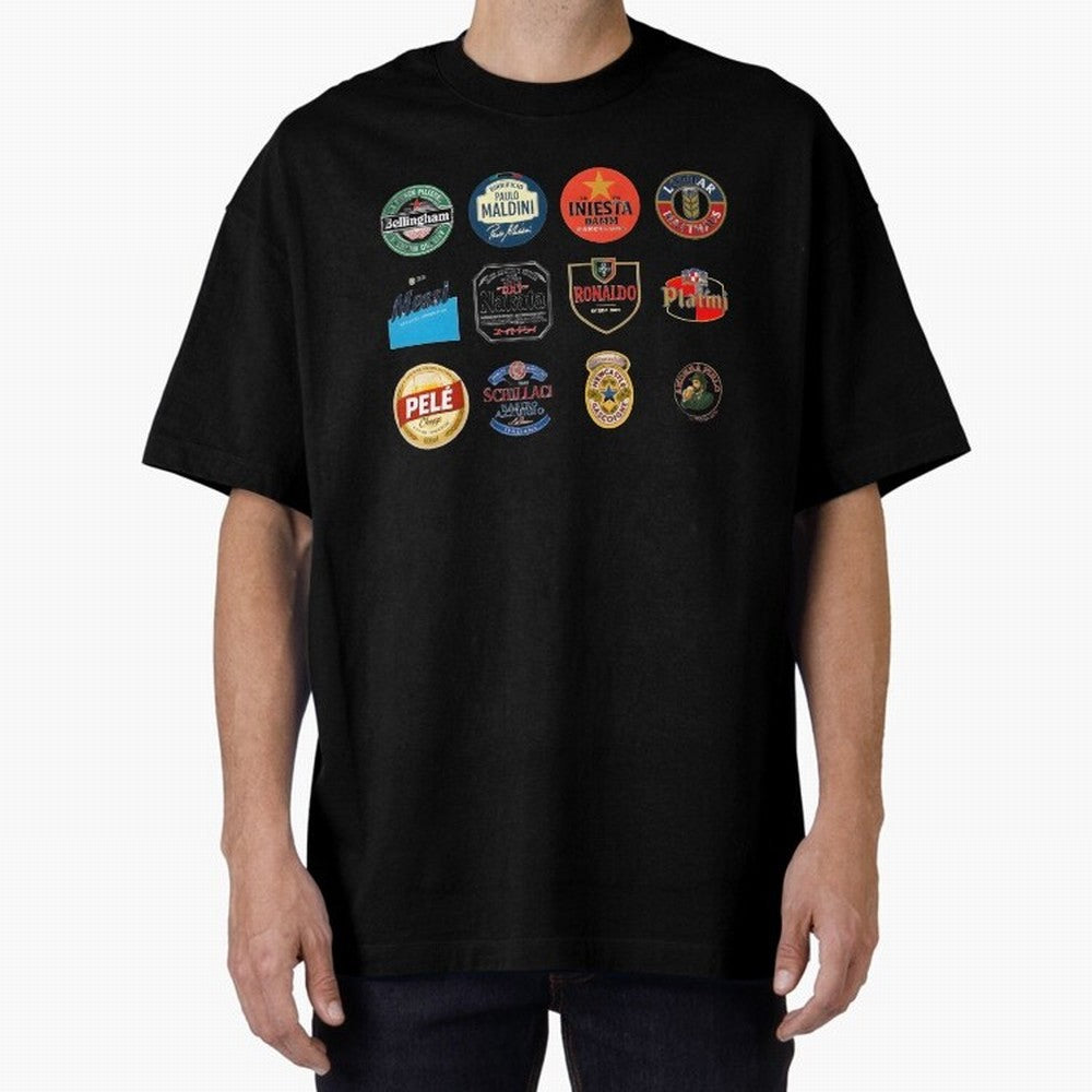 Legendary Lager Lineup ¨C Football Icons as Beer Labels (Sticker Set / Poster) Oversized T-Shirt Unlock FIFA World Cup 2026 USA Canada Mexico for Fans of Messi, Neymar and Mbappe and Germany, Bringing Champion Mindset, Group Stage Buzz, Knockout