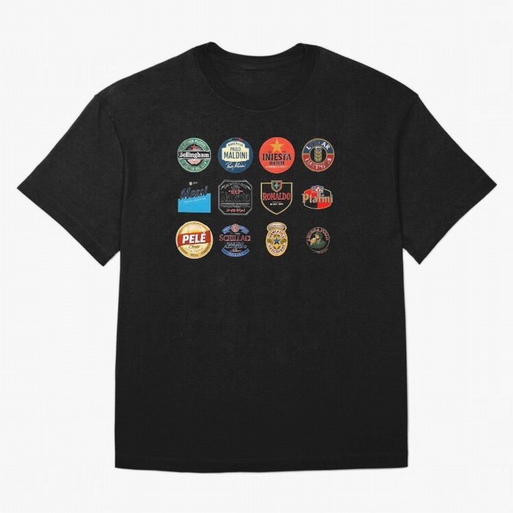 Legendary Lager Lineup ¨C Football Icons as Beer Labels (Sticker Set / Poster) Oversized T-Shirt Unlock FIFA World Cup 2026 USA Canada Mexico for Fans of Messi, Neymar and Mbappe and Germany, Bringing Champion Mindset, Group Stage Buzz, Knockout