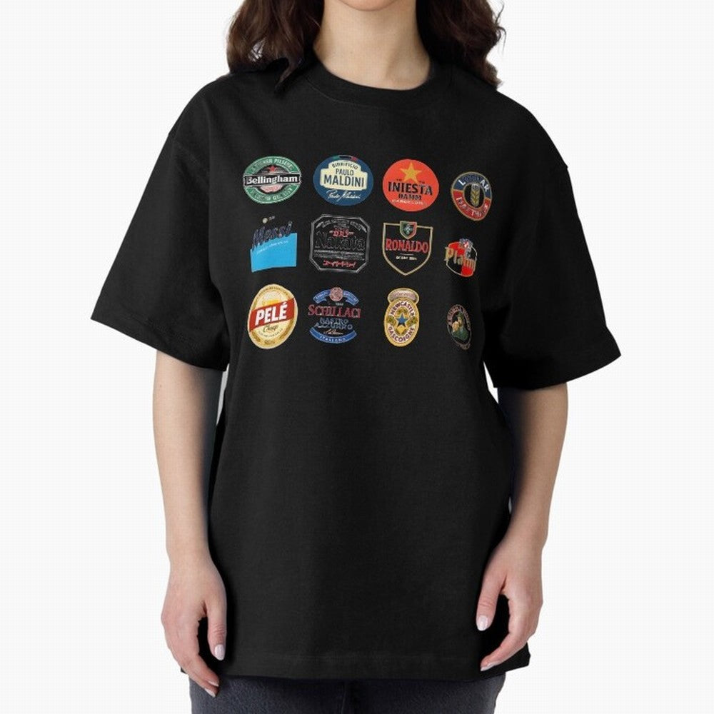 Legendary Lager Lineup ¨C Football Icons as Beer Labels (Sticker Set / Poster) Oversized T-Shirt Unlock FIFA World Cup 2026 USA Canada Mexico for Fans of Messi, Neymar and Mbappe and Germany, Bringing Champion Mindset, Group Stage Buzz, Knockout