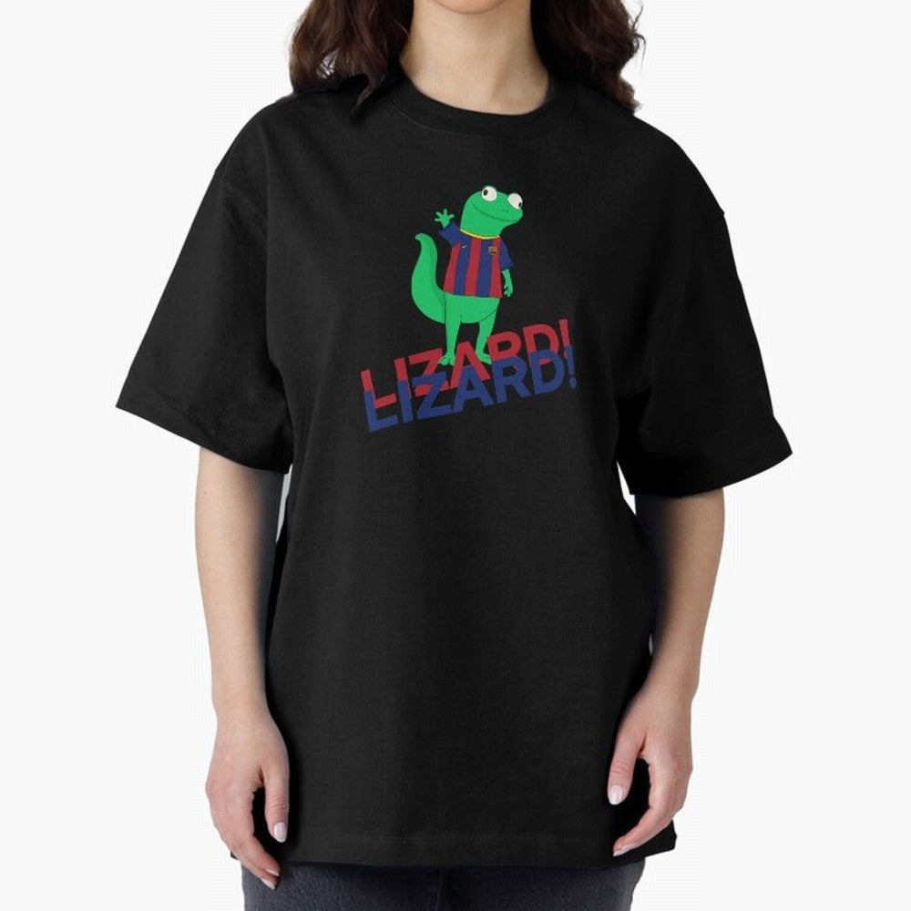 Viral lizard meme fcbarcelona Oversized T-Shirt Show Up for the Glory of FIFA World Cup 2026 USA Canada Mexico for Fans of Messi and England, France and Netherlands, Bringing Global Supporter Spirit, Legendary Goals, National Colors and Tournament